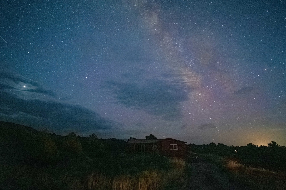 The Milky Way over the cabin