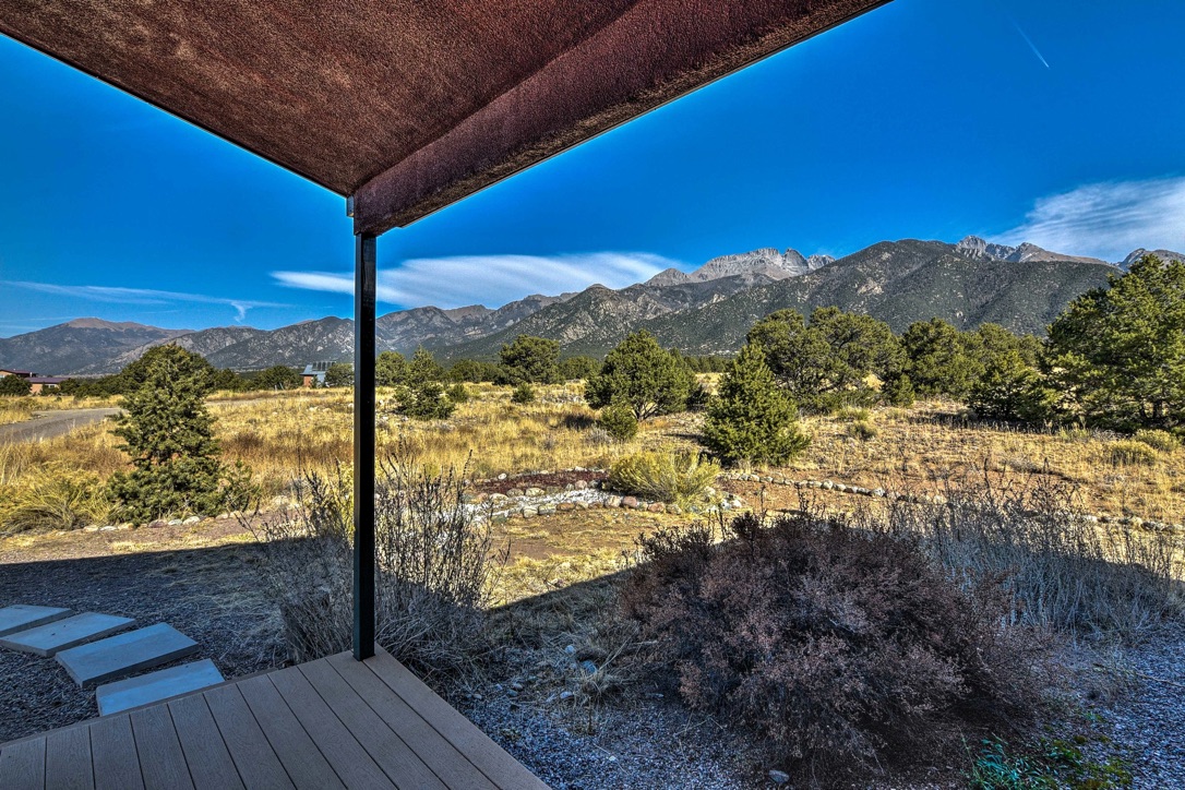 Covered porch mountain view