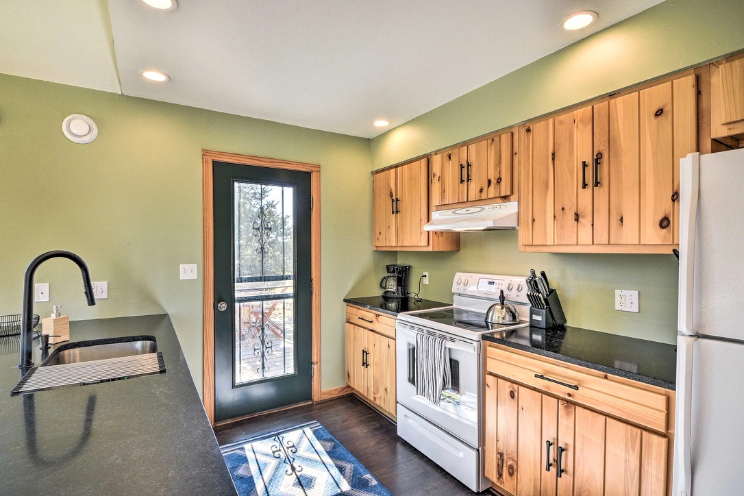Kitchen with wood cabinets